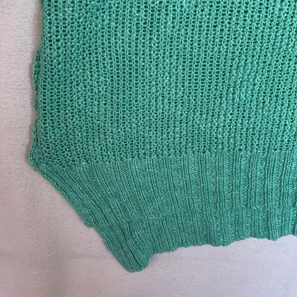 hyped unicorn womens medium large knit green sweater pullover inside out crochet - Picture 6 of 10